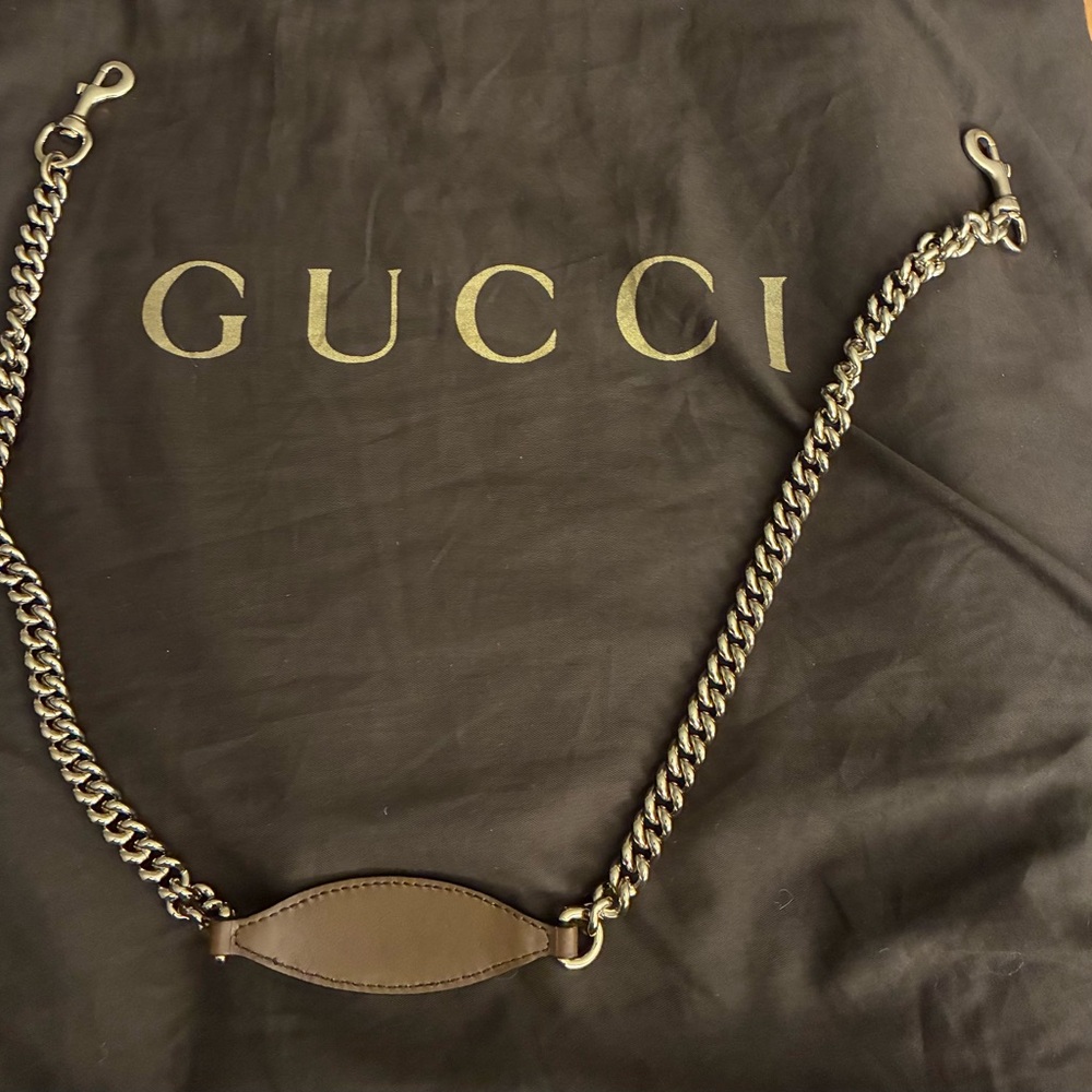 Gucci Embossed Brown Leather Hobo Bag. Size 14.5x13 Tall. - Picture 9 of 10